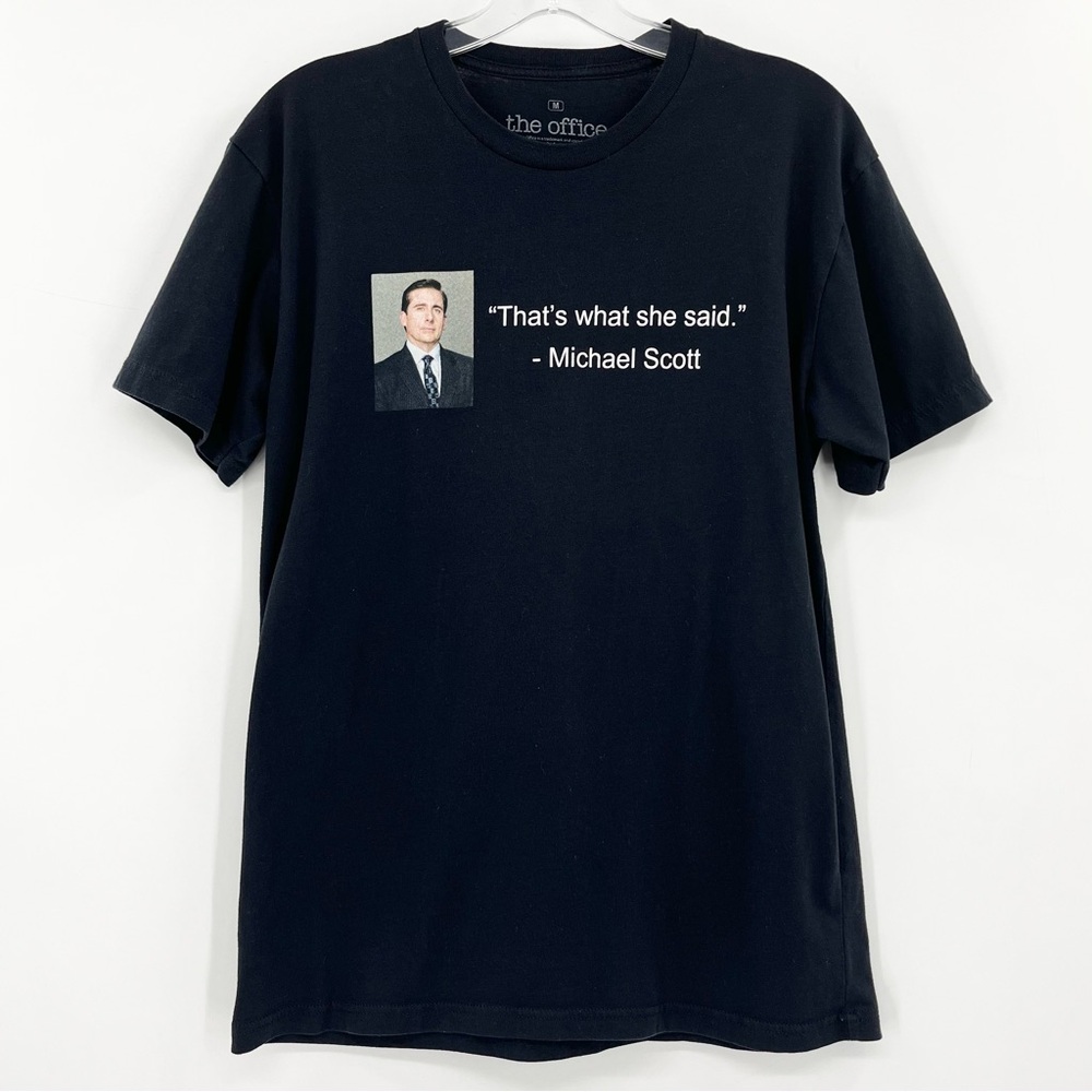 Ripple Junction THE OFFICE Black Humorous Graphic Crewneck T-Shirt Size Medium